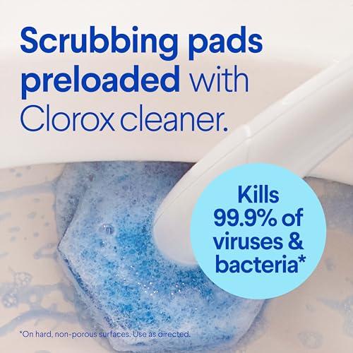 Clorox ToiletWand Disposable Toilet Cleaning System, Spring Cleaning Essential, ToiletWand, Storage Caddy, and 16 Disinfecting ToiletWand Scrubbing Pad Refills thumbnail 3