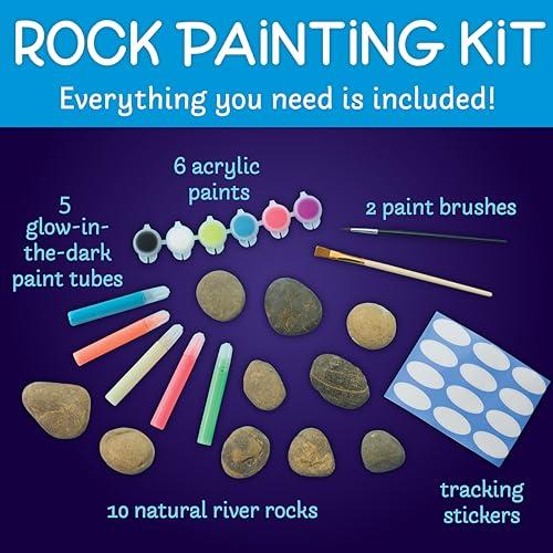 Miniatura de ¡Kit de Pintura de Rocas 'Brilla en la Oscuridad' para Niños! Crea y Decora 10 Piedras con Colores Vivos 2