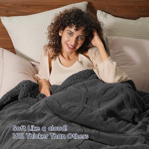 Cobija Sherpa Suave PHF | 510GSM, No Suelta Pelusa, Tamaño Queen (60" x 80")