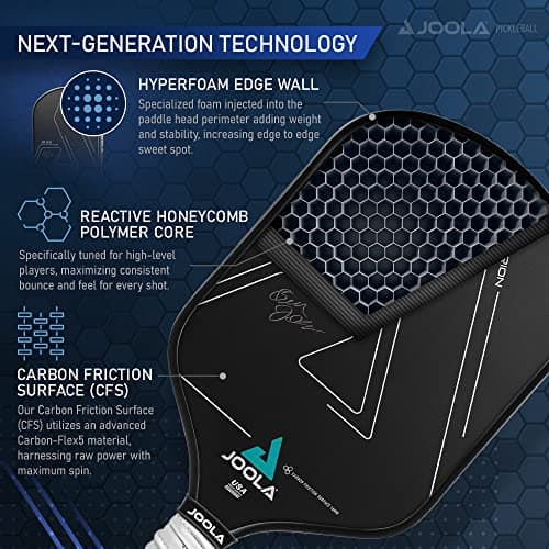 JOOLA Ben Johns Hyperion CFS Pickleball Paddle - Carbon Surface with High Grit & Spin, Elongated Handle, USAPA Approved Ben Johns Paddle thumbnail 4