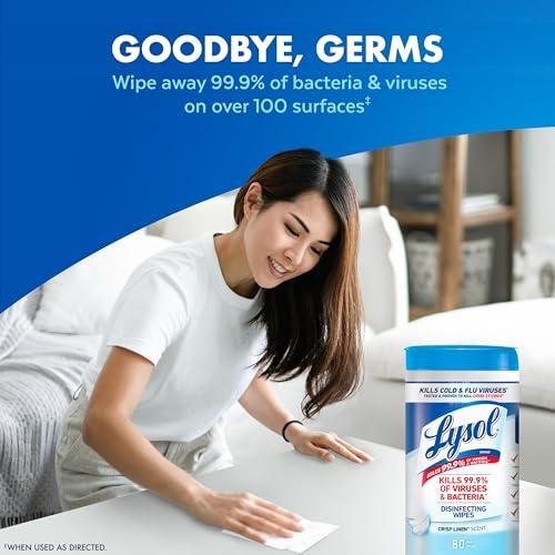 Lysol Disinfecting Wipes Bundle, Home Apartment Dorm Room Essentials and Cleaning Supplies, All Purpose Cleaner, Multi-surface Cleaning Wipes, Multi-Scent Sanitizing Wipes Bundle, 