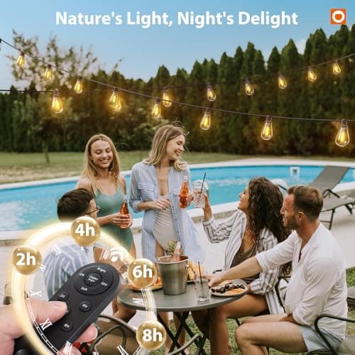 Miniatura de Guirnalda Solar de Luces addlon de 198 pies para Exterior, Impermeable, ¡Dura Más de 20 Horas! 9