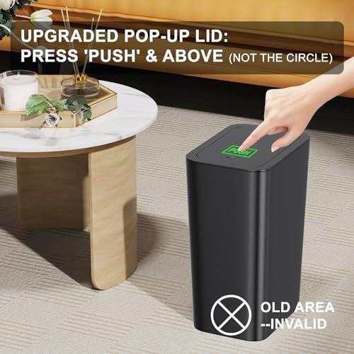 Paquete de 3 Botes de Basura Delgados N. NETDOT con Tapa de 10 Litros - Negros