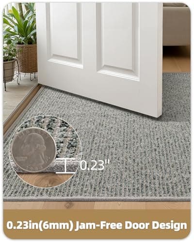 Color&Geometry Thin Indoor Door Mat 17"x30", Dirt & Moisture Trapping, Non-Slip Rubber Backing, Low Profile Inside Doormat for Home Entrance, Entryway, Patio & Porch,Sage Green thumbnail 6