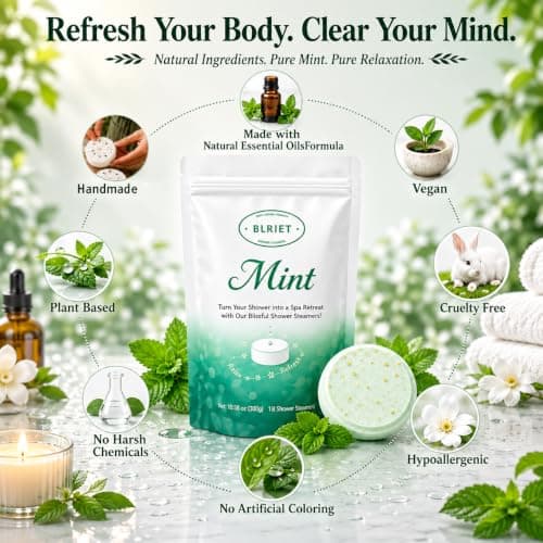 Blriet Shower Steamers Aromatherapy 18 Pack Gifts for Women Mom Wife | Teen Girls Christmas White Elephant Gift Stocking Stuffers Spa Natural Essential Oils Stress Relief Eucalyptus Mint Lavender