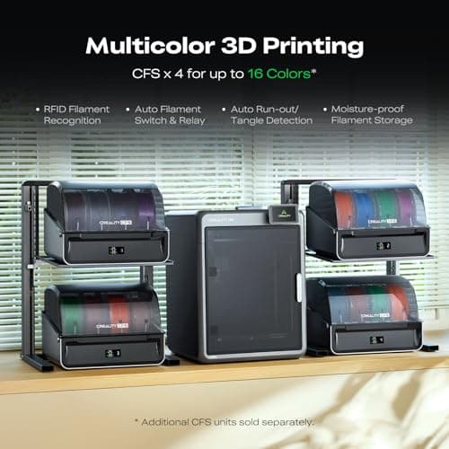 Creality K2 Combo (A) 3D Printer, Multicolor Printing with CFS, 600mm/s Printing Speed, 95% Pre-Assemble, Smart Al Camera & Auto Leveling, Next-Gen Direct Drive Extruder, Build Vol thumbnail 3