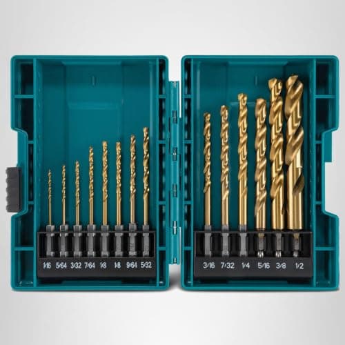 Makita B-65399 Impact Gold 14 Pc. Titanium Drill Bit Set, 1/4 in. Hex Shank