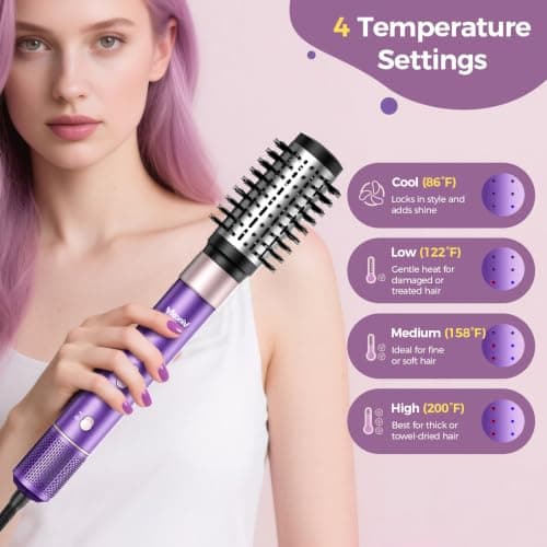 Vincofy 7 in 1 Hot Air Styler,1500W Hair Dryer Brush with Auto-Wrap Curlers