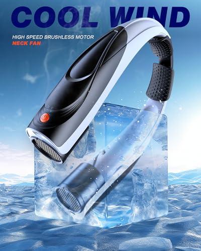 Tenvolti Portable Neck Fan - 6000mAh Rechargeable Personal Fan with 6 Speeds, 360° Cooling Surround Airflow, 20H Long Battery Life Hands-Free Wearable Fan for Outdoor Travel, Offic thumbnail 2