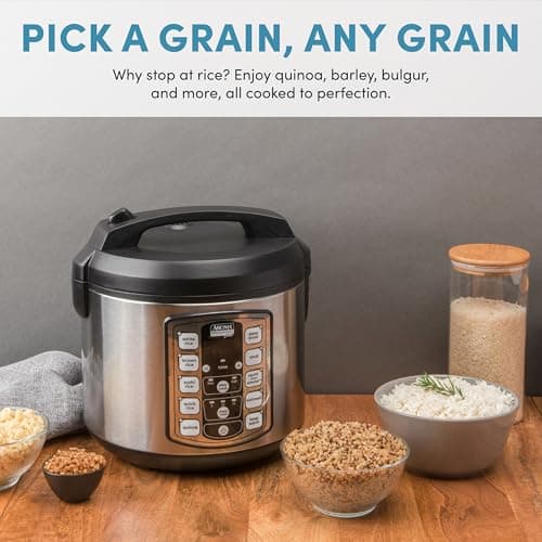 Aroma Housewares Professional Plus ARC-5000SB 20 Cup (Cooked) Digital Rice Cooker, Food Steamer, Slow Cooker, Stainless Exterior/Nonstick Pot, Silver, Black, 10-cup uncooked/20-cup thumbnail 6