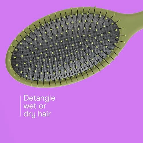 Conair Detangling Hair Brush Set, 3-Pack Detangler Brushes for Wet or Dry Hair, Gentle Detangler for All Hair Types, Bristle Hair Brushes for Women, Evergreen, Blush Pink, Black As thumbnail 4