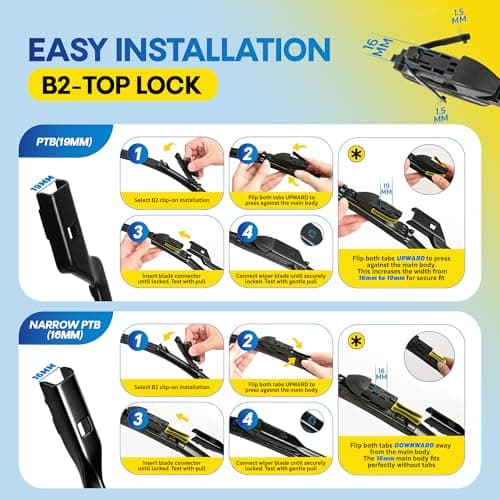 5 PLUS 26" and 20" Windshield Wiper Blades(Pack Of 2), All-Season Performance Automotive Replacement Windshield Wiper Blades for My Car thumbnail 6