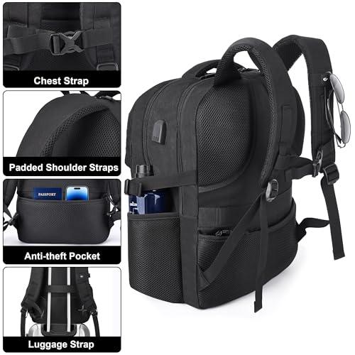 MOZETO Laptop Backpack, 17 Inch Tactical Inspired Utility Large Laptop Backpacks for Men with USB Charger Port 18x14x8 Flight Approved Personal ltem Travel Bag Computer Bag thumbnail 7