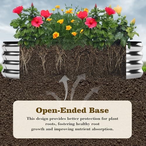ZFHgarden Galvanized Metal Planter Round Raised Garden Bed Kit for Gardening Outdoor，2x2x1ft 2pc Grow Garden Box Raised Flower Bed，Round Galvanized Planter Outdoor Metal Fire Pit R thumbnail 4