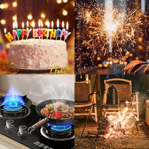 VEHHE Electric Lighter with 360° Flexible Neck, Flameless Windproof Long Candle Lighter with Led Battery Display, USB C Rechargeable with Hanging Hook for Gifts BBQ Fireworks (Blac thumbnail 9