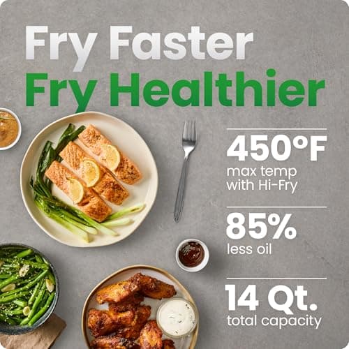 Chefman Air Fryer 6-in-1, XL 14-Quart Multifunctional Airfryer with Touchscreen Controls, Rotisserie, Food Dehydrator, Convection Oven, Bake, Broil, and Reheat Functions, Windowed  thumbnail 2