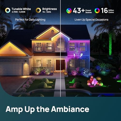 Linkind Smart Solar Spot Lights Outdoor SL5C, Solar Lights Outdoor Spotlight Cool/Warm White/Color Changing, APP/Voice Control IP67 Landscape Lighting for Yard, Garden, Pathway(2 P thumbnail 6