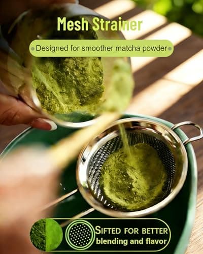 Set Completo de Matcha de Cerámica (8 Pzas): Batidor de Bambú y Tazón de 510ml