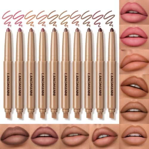 Miniatura de Jolilab: Set de 10 Delineadores de Labios Doble Punta con Difuminador de Silicona 2