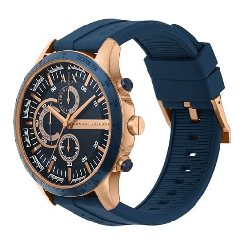 A|X Armani Exchange Chronograph Men's Watch, Blue Silicone Watches for Men thumbnail 2