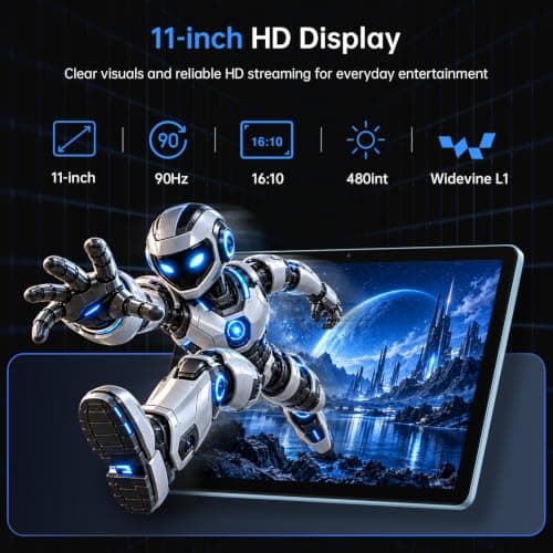 Miniatura de Tablet Android 11" Octa-core con IA Gemini, Widevine L1. Incluye Kit Completo: Teclado, Funda, Mouse, Lápiz Óptico. Pantalla HD, Wi-Fi, BT 5.0, Cámara Dual, GPS 4