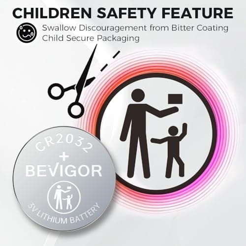 BEVIGOR 2032 Battery CR2032 Lithium 3V Coin Battery 20 Pack Compatible with AirTag for Child Safety, Suitable for Key Fobs, Smart Sensors, Scales, Candles and More thumbnail 4