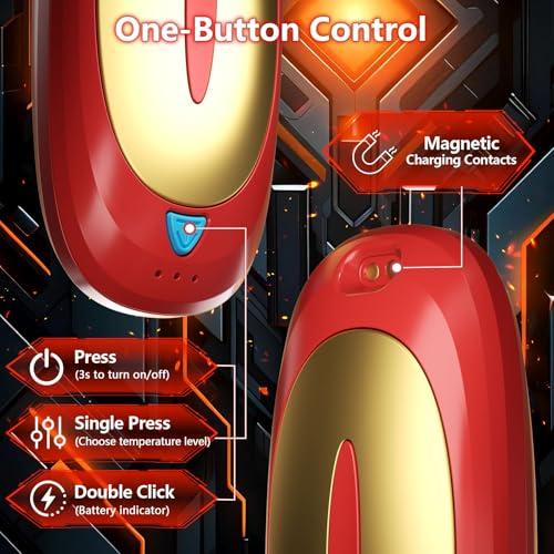 3-in-1 Electric Hand Warmers Rechargeable 2 Pack,14000mAh Portable Dual-Sided Handwarmer with Charging Case, 3 Levels Fast Heating Pocket Warmers,Gifts for Men,Women,Raynauds,Hunti thumbnail 3