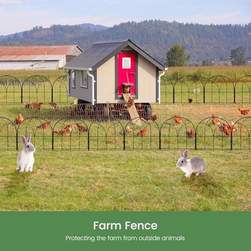 Youpehom Small 12.55"*16.53" Decorative Garden Fencing Border, No Dig Fences Barrier, Black Metal Fence, Garden Edging Fence Panel, Dog Fence Outdoor for Yard, Flower Bed (6 pcs) thumbnail 7