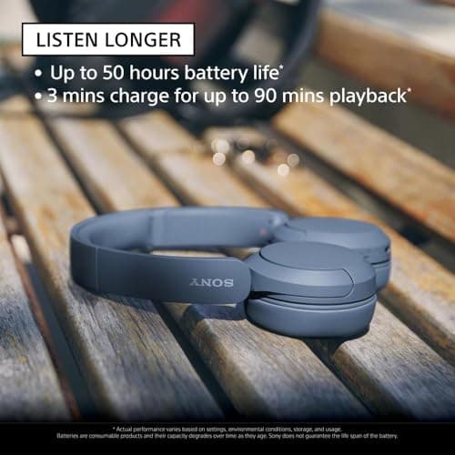 Sony WH-CH520 Wireless Headphones Bluetooth On-Ear Headset with Microphone and up to 50 Hours Battery Life with Quick Charging, Butter Yellow thumbnail 2
