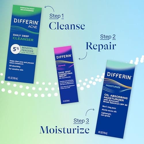 Differin Acne Face Wash with 5% Benzoyl Peroxide, Daily Deep Cleanser by the makers of Differin Gel, Gentle Skin Care for Acne Prone Sensitive Skin, 4 oz (Packaging May Vary) thumbnail 8