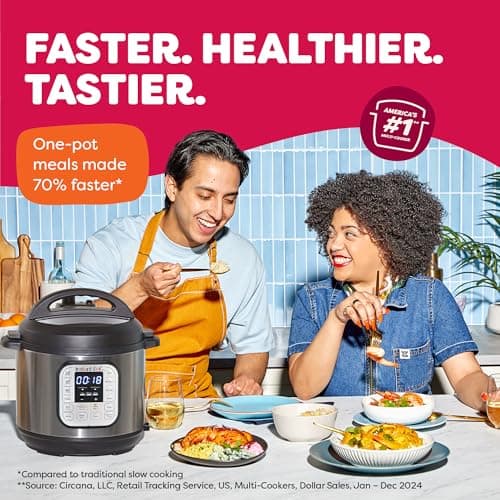 Instant Pot Duo 7-in-1 Electric Pressure Cooker, Slow Cooker, Rice, Steamer, Sauté, Yogurt Maker, Warmer & Sterilizer, Includes App With Over 800 Recipes, Stainless Steel, 6 Quart