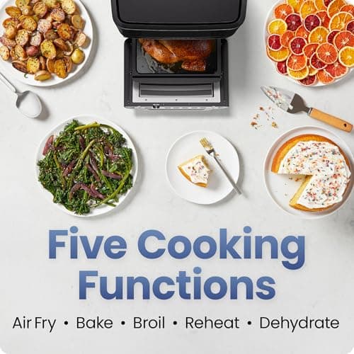 Chefman Air Fryer 6-in-1, XL 14-Quart Multifunctional Airfryer with Touchscreen Controls, Rotisserie, Food Dehydrator, Convection Oven, Bake, Broil, and Reheat Functions, Windowed  thumbnail 6