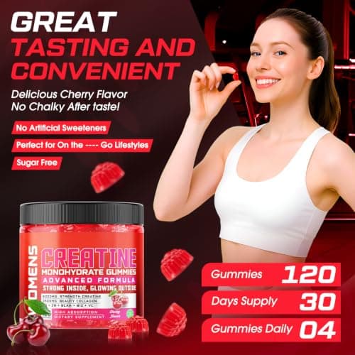 Creatine for Women, 6000mg Creatine Monohydrate Gummies with Collagen, BCAA