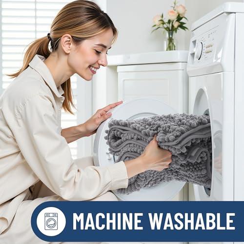 Miniatura de Tapete de Baño Smiry 30x20: Chenilla Súper Suave y Antiderrapante 6