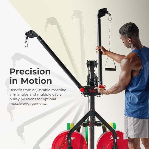 Sunny Health & Fitness Multifunctional All in One Pully Cable Home Gym – Complete Functional Trainer Compact Workout System SF-HG92401 thumbnail 3