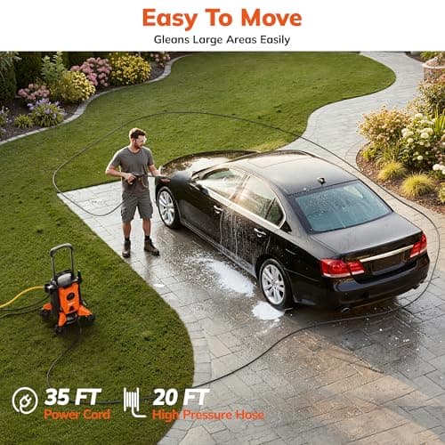 Keenstone Electric Pressure Washer, 5000 PSI 3GPM with Anti-Tipping Design