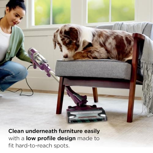 Shark PowerDetect Corded Stick Vacuum, HEPA, Pet Hair, Purple, HZ4001AMZ