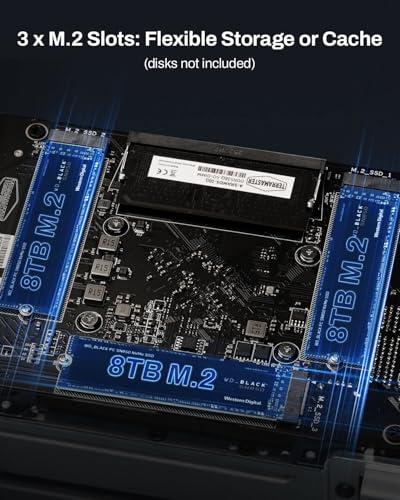 TERRAMASTER F4-425 Plus NAS Storage - 4Bay Intel N150 Quad-Core CPU, 16GB RAM DDR5, 5GbE LAN x 2, M.2 Slot x 3, Network Attached Storage for Teamwork, Multimedia Server (Diskless)