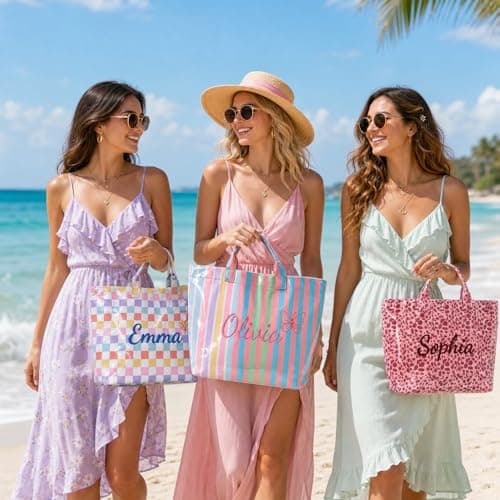 Bolsa Tote KEQHAULI Impermeable Bordada Personalizada para Mujer: Regalo Ideal