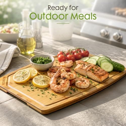 Miniatura de Tabla de Cortar Grande de Bambú Astercook para Cocina 7