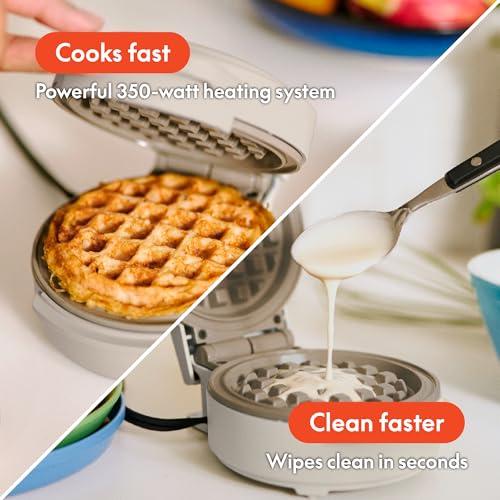 bella Snack-n-Store Mini Waffle Maker, EverGood™ Ceramic Nonstick Coating, Cord Wrap, Ready Indicator Light & Cool Touch Handles, Stackable Design & Customizable Plates, 350 Watt,  thumbnail 5