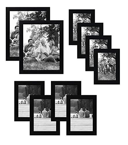 Americanflat Set of 10 Picture Frames with Shatter-Resistant Glass - Gallery Wall Frame Set with Two 8x10, Four 5x7 and Four 4x6 Frames - Signature Collection - Black thumbnail 7