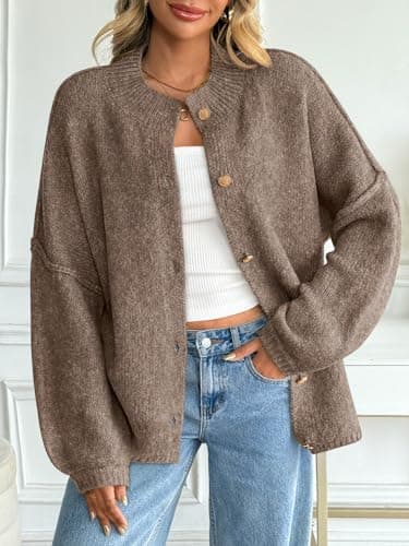 LILLUSORY Womens Oversized Chunky Cardigan Sweaters 2026 Fall Cozy Jacket | Cute Long Sleeve Old Money Clothes, Trendy Travel Airport Outfits, Winter Fashion Clothing