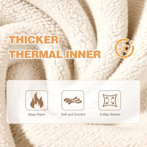 Miniatura de Walifrey Fleece Lined Joggers for Women with Pocket, Women's Warm Sweatpants for Winter Hiking Jogging and Workout,1 Pack Black M 3