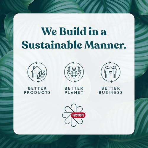 Miniatura de Cobertizo de Resina Keter Manor 4x6 para Almacenamiento Exterior 11