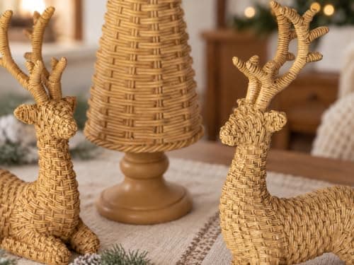 Gleemoria 5PCS Reindeer Christmas Decor, Christmas Tree Figurines thumbnail 6