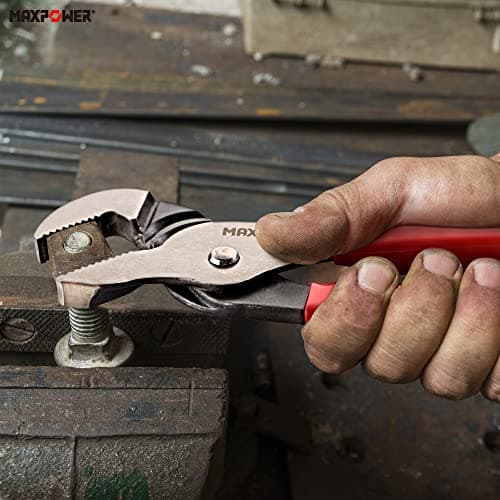 MAXPOWER Groove Joint Pliers Set, 8 inch and 12 inch Quick Adjustable Serrtated V Jaw Tongue and Groove Pliers thumbnail 6