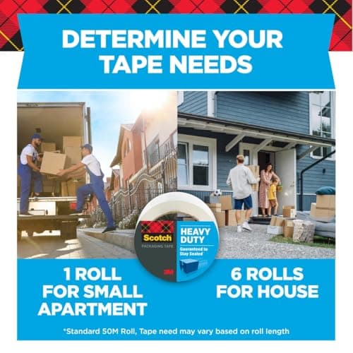 Scotch Heavy Duty Shipping Packing Tape, Clear, Shipping and Packaging Supplies, 1.88 in. x 54.6 yd., 6 Tape Rolls thumbnail 5