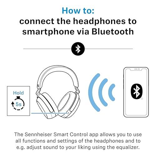 Sennheiser MOMENTUM 4 Wireless Noise Cancelling Headphones - Bluetooth Headset for Crystal-Clear Calls, Adaptive Noise Cancellation, Over-Ear Headphones, 60h Battery Life, Folding  thumbnail 12