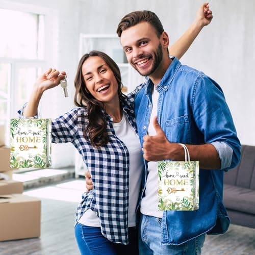 Tyndallrays 16 Pieces House Warming Goodie Bags for Housewarming Party Supplies,Home Sweet Home Party Favors Bags with Handles for Welcome Home New Home Wedding Party Decoration